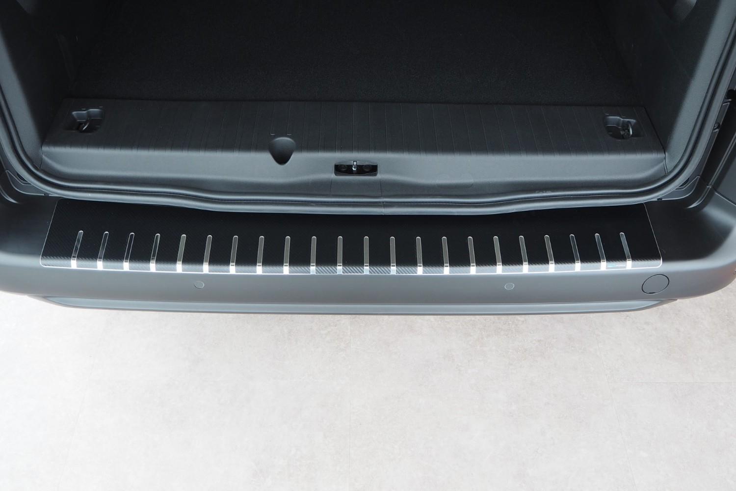 Protection de seuil de coffre convient à Citroën Berlingo III (K9) 2018-présent acier inox - feuille de carbone