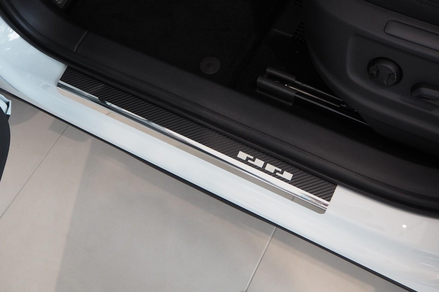 Door sill plates suitable for Cupra Ateca 2018-present stainless steel - carbon foil