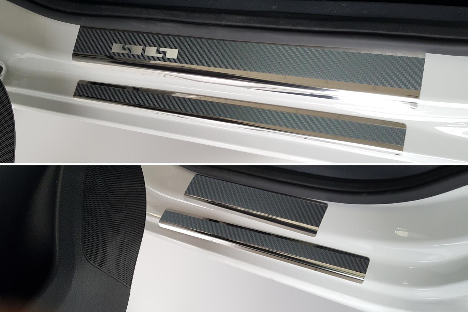 Seuils de portes Seat Toledo (NH) 2012-2019 5 portes bicorps acier inox - feuille de carbone