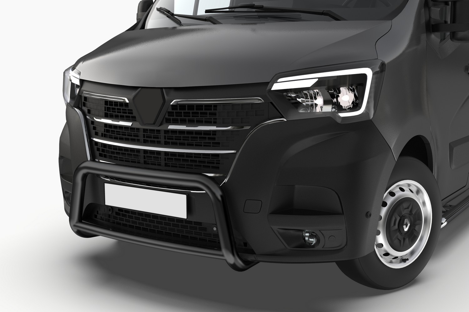 Bull bar suitable for Opel Vivaro B 2014-2019 stainless steel matt black