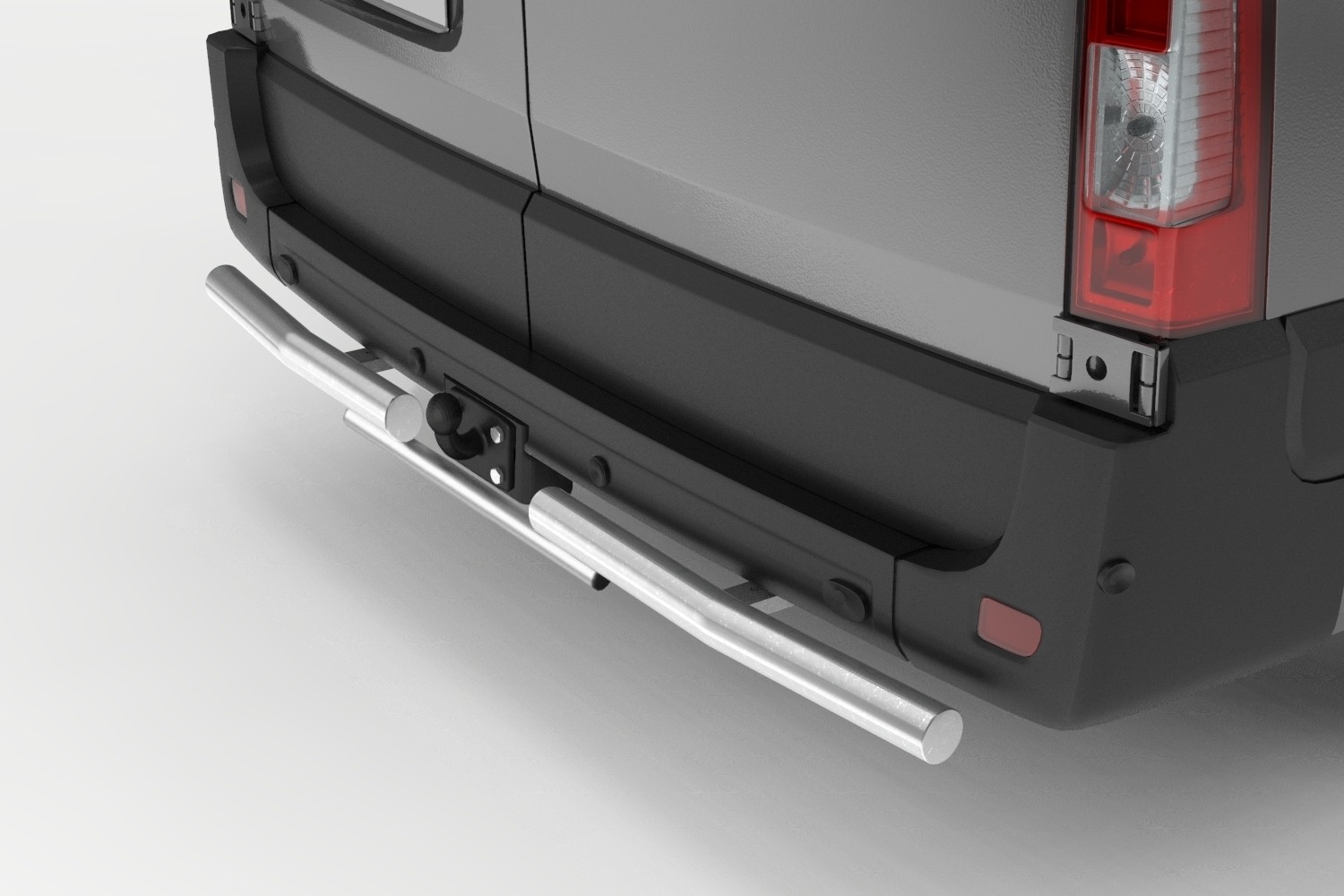 Jeu de barres de protection arrière convient à Volkswagen Caddy - Caddy Maxi (SB) 2020-présent inox brossé