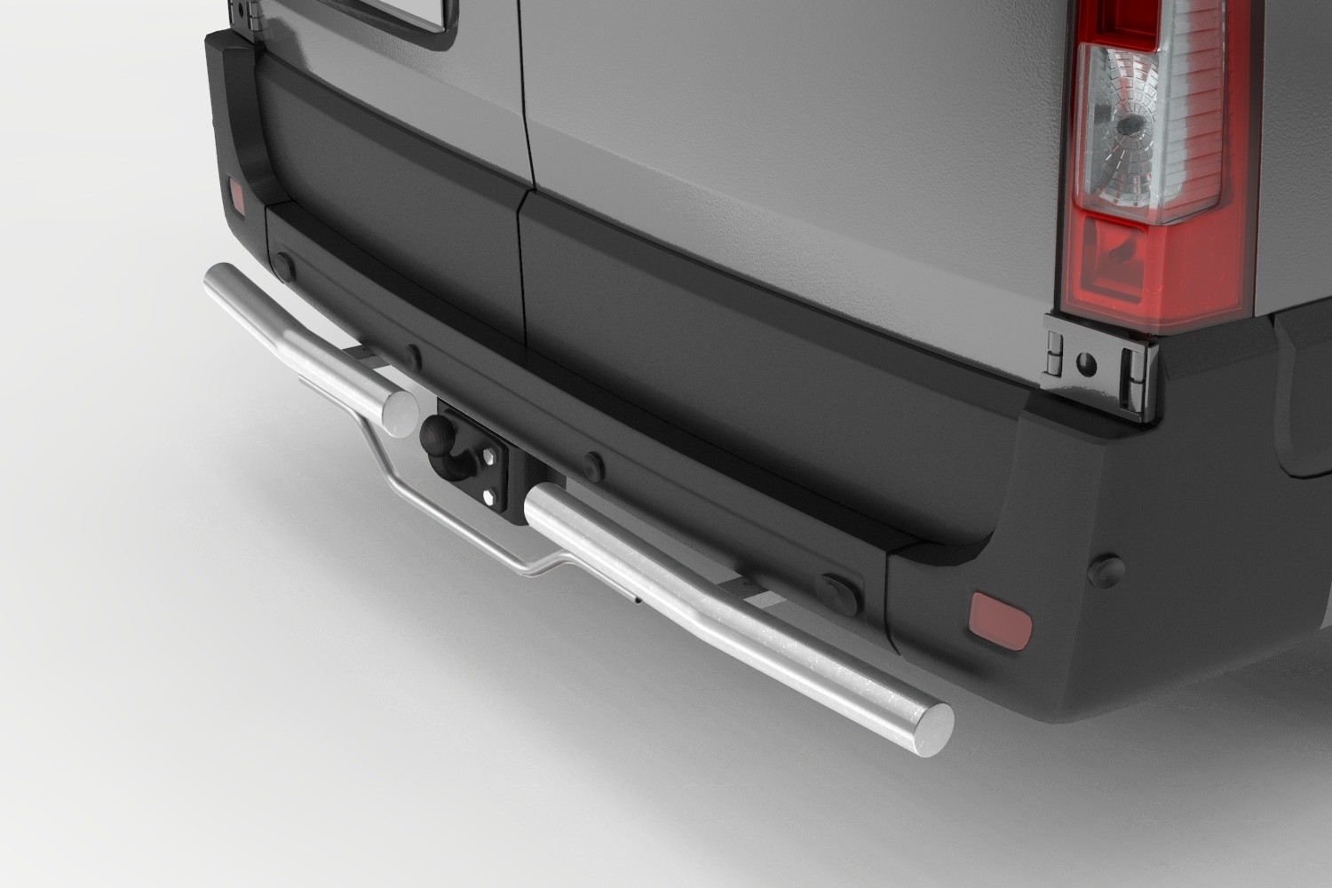 Jeu de barres de protection arrière convient à Volkswagen Transporter T6 - T6.1 2015-présent inox brossé