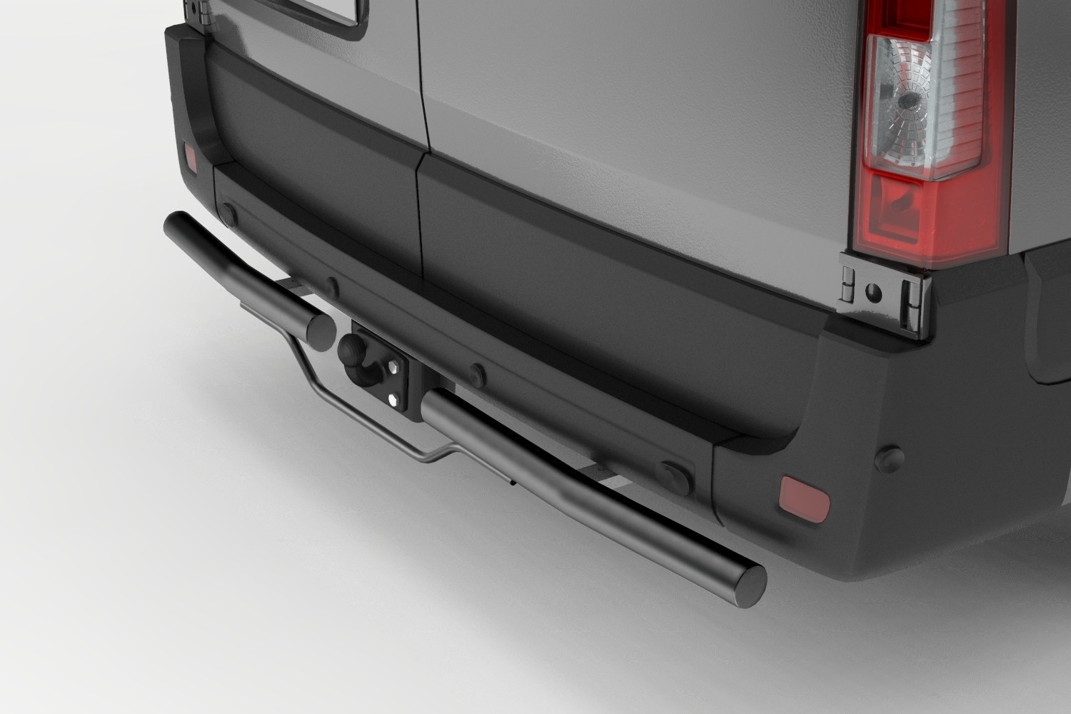 Jeu de barres de protection arrière convient à Volkswagen Transporter T6 - T6.1 2015-présent inox noir mat