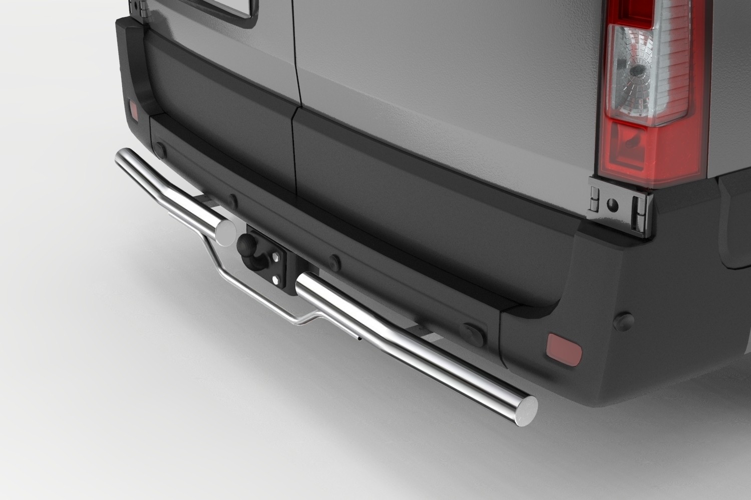 Jeu de barres de protection arrière convient à Ford Transit Custom 2012-2022 inox poli