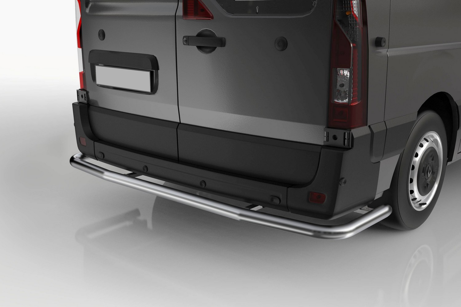 Rear bar with corner protection suitable for Peugeot Partner III (K9) 2018-present stainless steel brushed