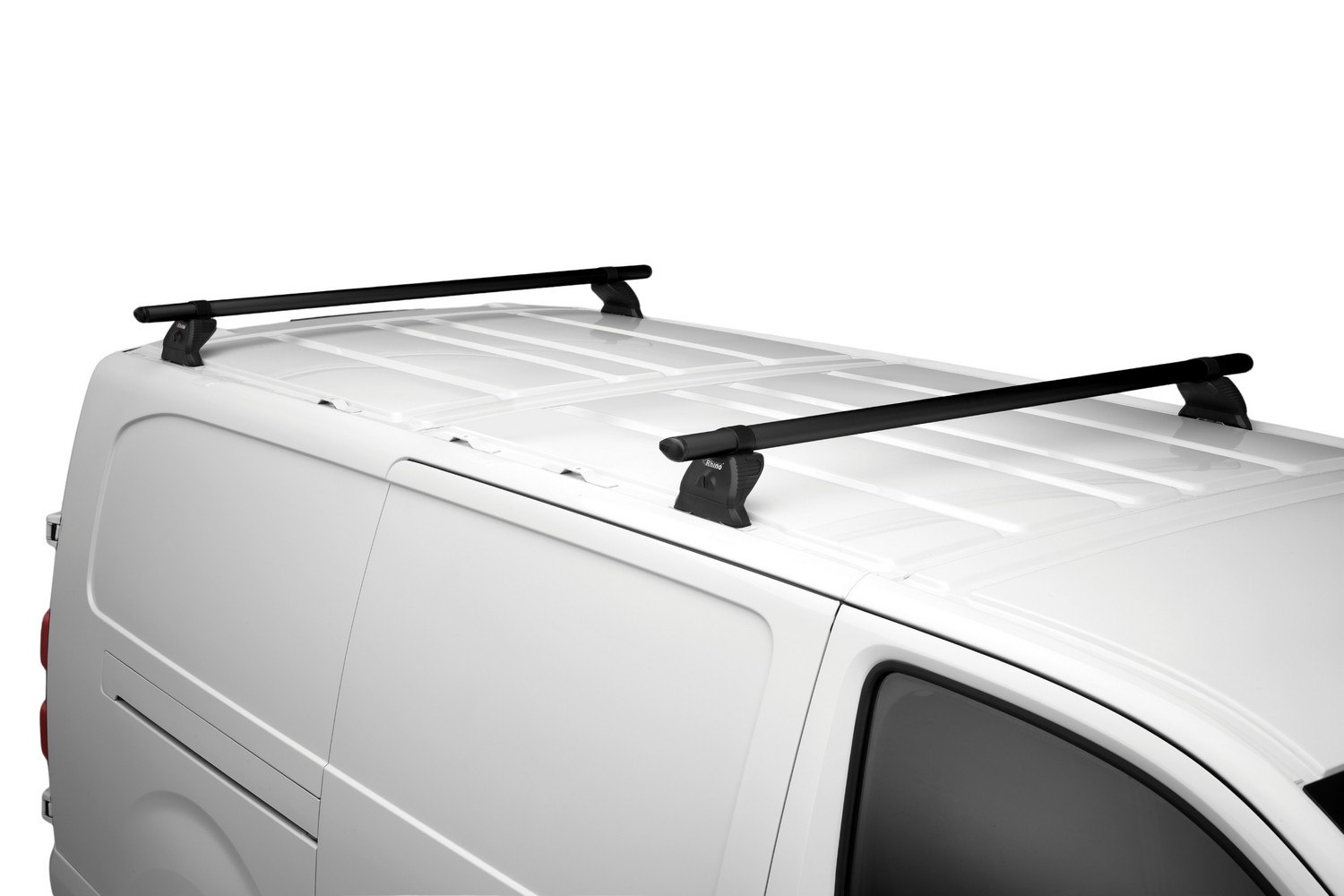 Barras de techo compatibles con Ford Transit IV 2014-presente Rhino KammBar Pro negras - 2 barras Barras de techo compatibles con Ford Transit IV 2014-presente Rhino KammBar Pro negras - 2 barras
