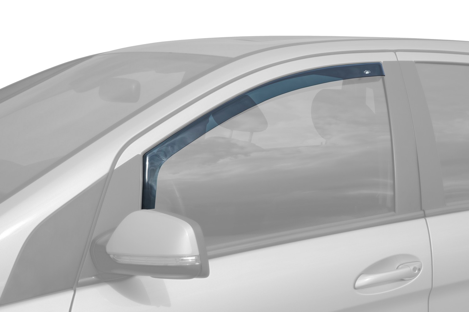 Side wind deflectors suitable for Opel Crossland X 2017-present front doors DGA - dark transparent