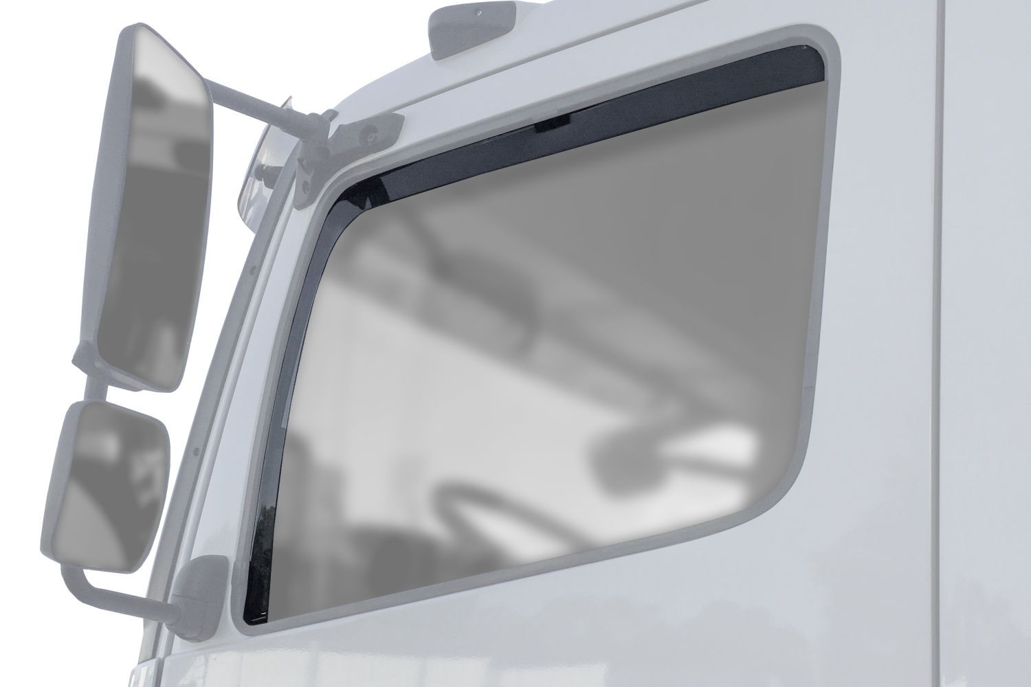 Side wind deflectors suitable for Renault Midlum 1999-2013 front doors DGA - smoke grey