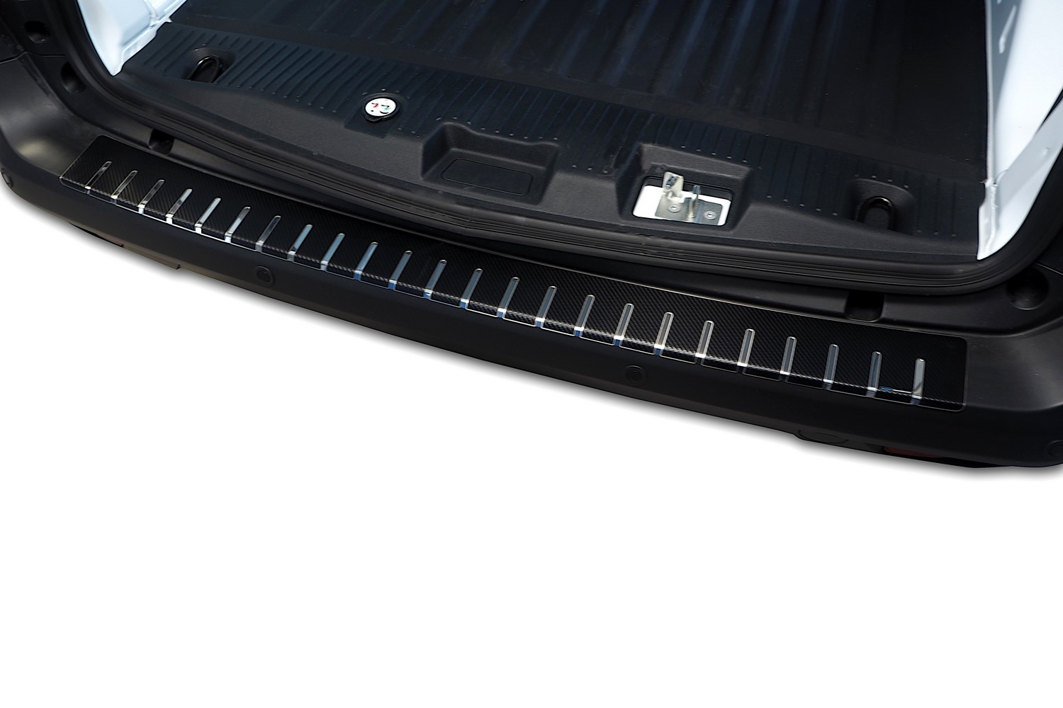 Protection de seuil de coffre convient à Ford Transit & Tourneo Courier II 2023-présent acier inox - feuille de carbone