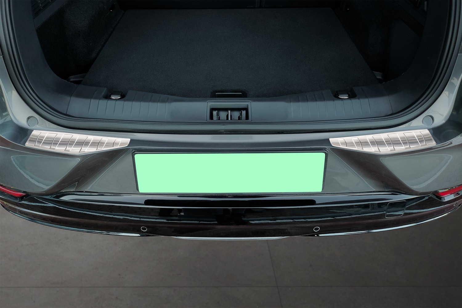 Protection de seuil de coffre convient à Ford Mustang Mach-E 2020-présent acier inox brossé