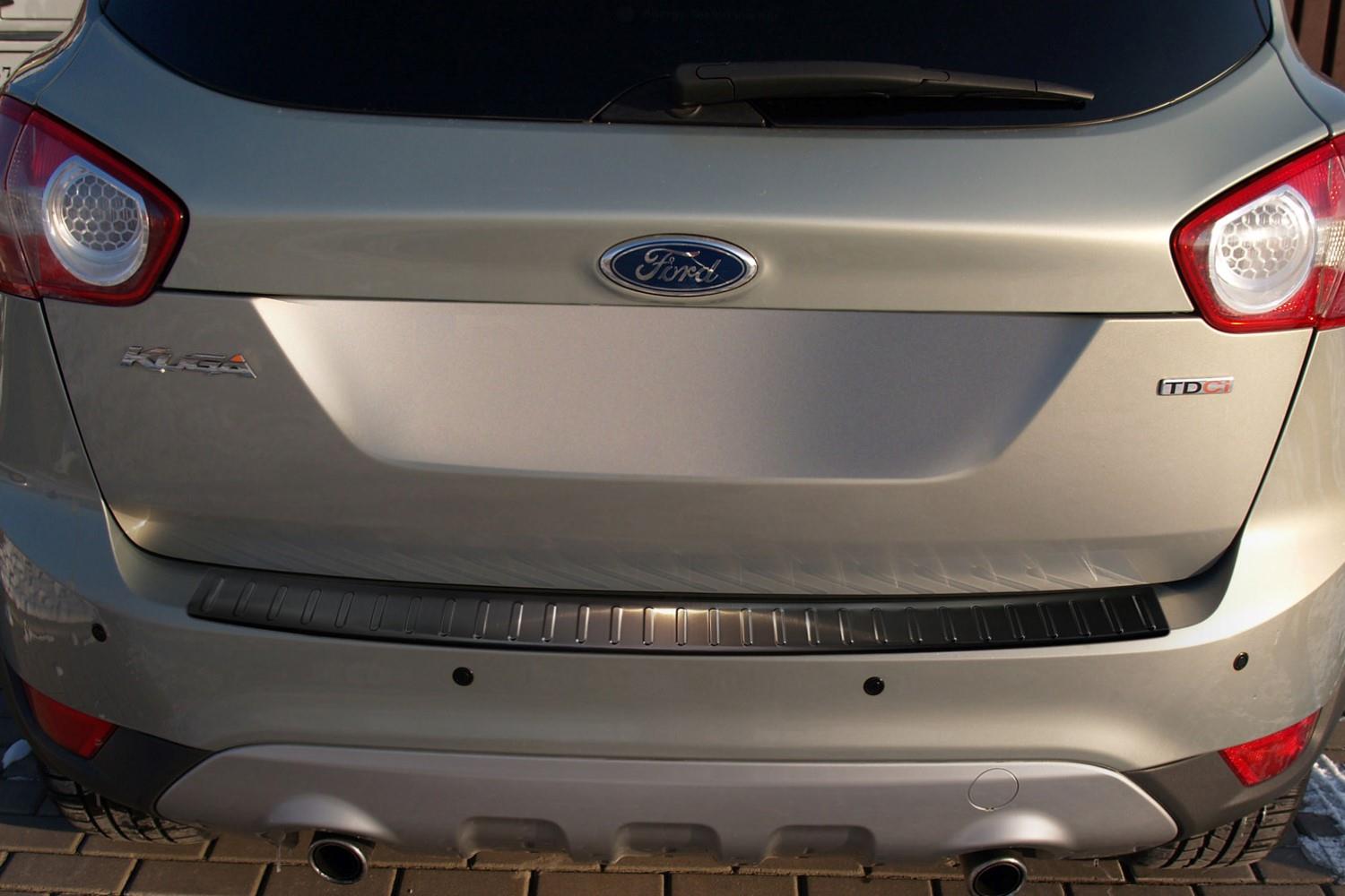 Rear bumper protector suitable for Ford Kuga I 2008-2012 stainless steel brushed anthracite