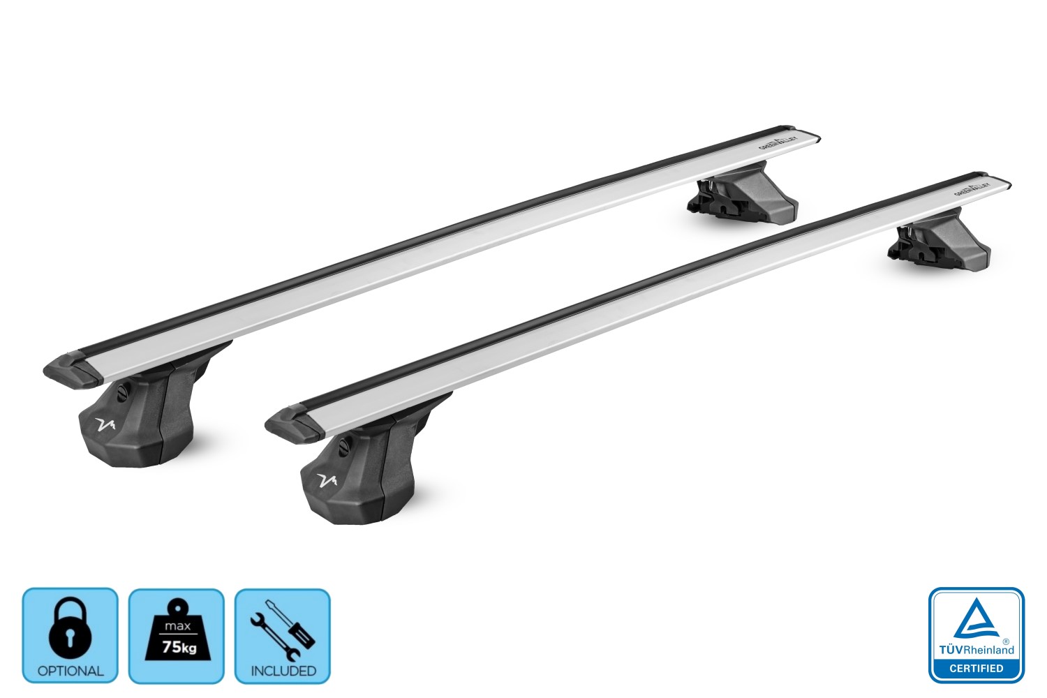 Green Valley Vento Rapido roof bars set silver - Dachträger / Relingträger Satz Silber - dakdragers set zilver - jeu de barres de toit argent (4) Green Valley Vento Rapido roof bars set silver - Dachträger / Relingträger Satz Silber - dakdragers set zilver - jeu de barres de toit argent (4)