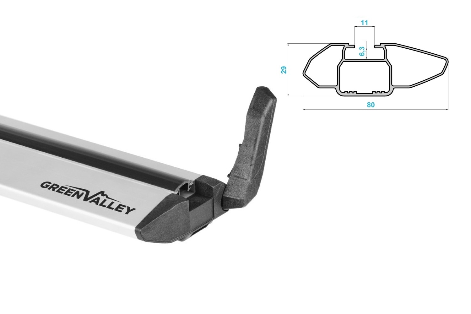 Green Valley Vento Rapido roof bars set silver - Dachträger / Relingträger Satz Silber - dakdragers set zilver - jeu de barres de toit argent (6) Green Valley Vento Rapido roof bars set silver - Dachträger / Relingträger Satz Silber - dakdragers set zilver - jeu de barres de toit argent (6)
