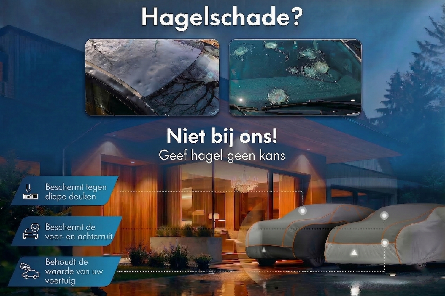 Hagelbeschermhoes Perma Protect personenwagen grijs / zilver (3) Hagelbeschermhoes Perma Protect personenwagen grijs / zilver (3)