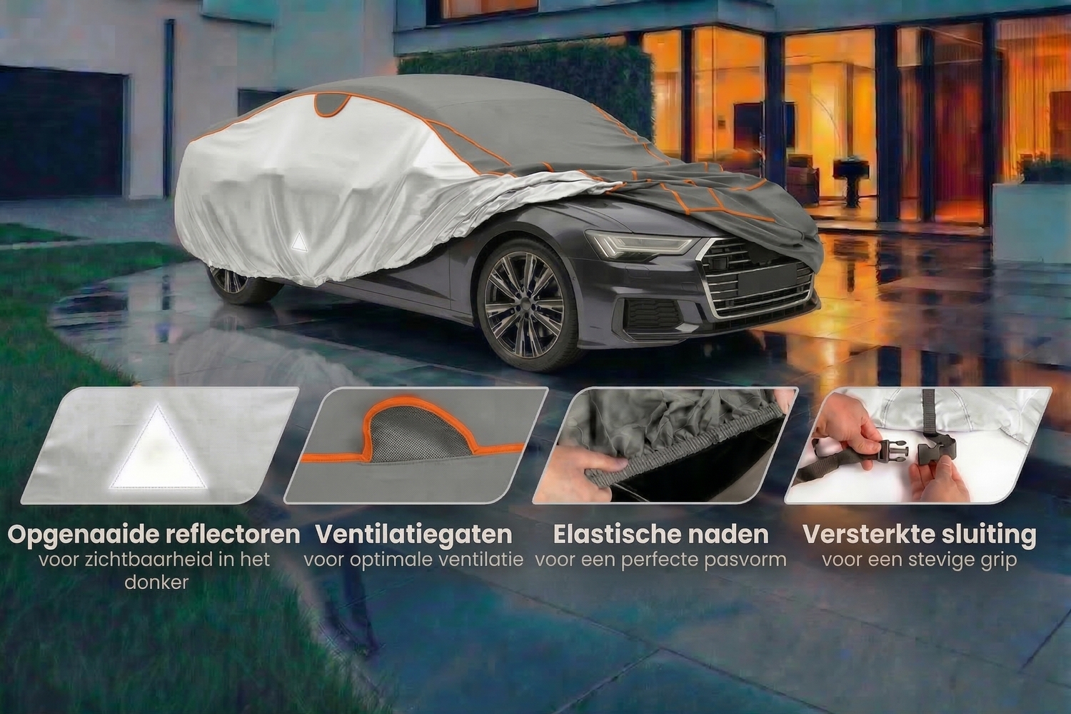 Hagelbeschermhoes Perma Protect personenwagen grijs / zilver (6) Hagelbeschermhoes Perma Protect personenwagen grijs / zilver (6)