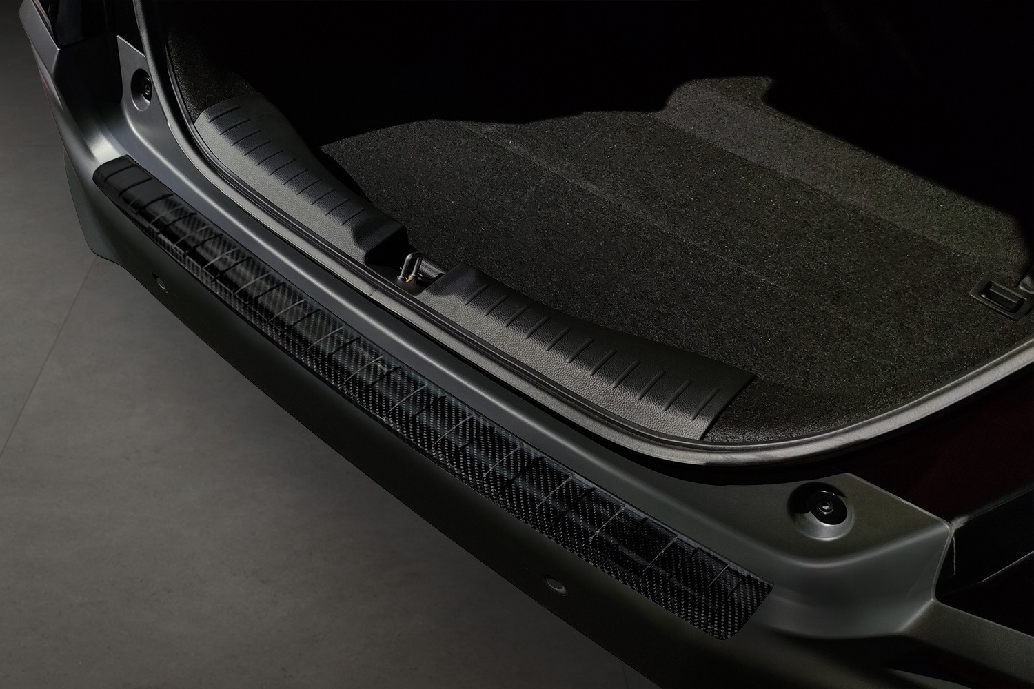 Protection de seuil de coffre convient à Honda Jazz IV 2020-présent 5 portes bicorps carbone