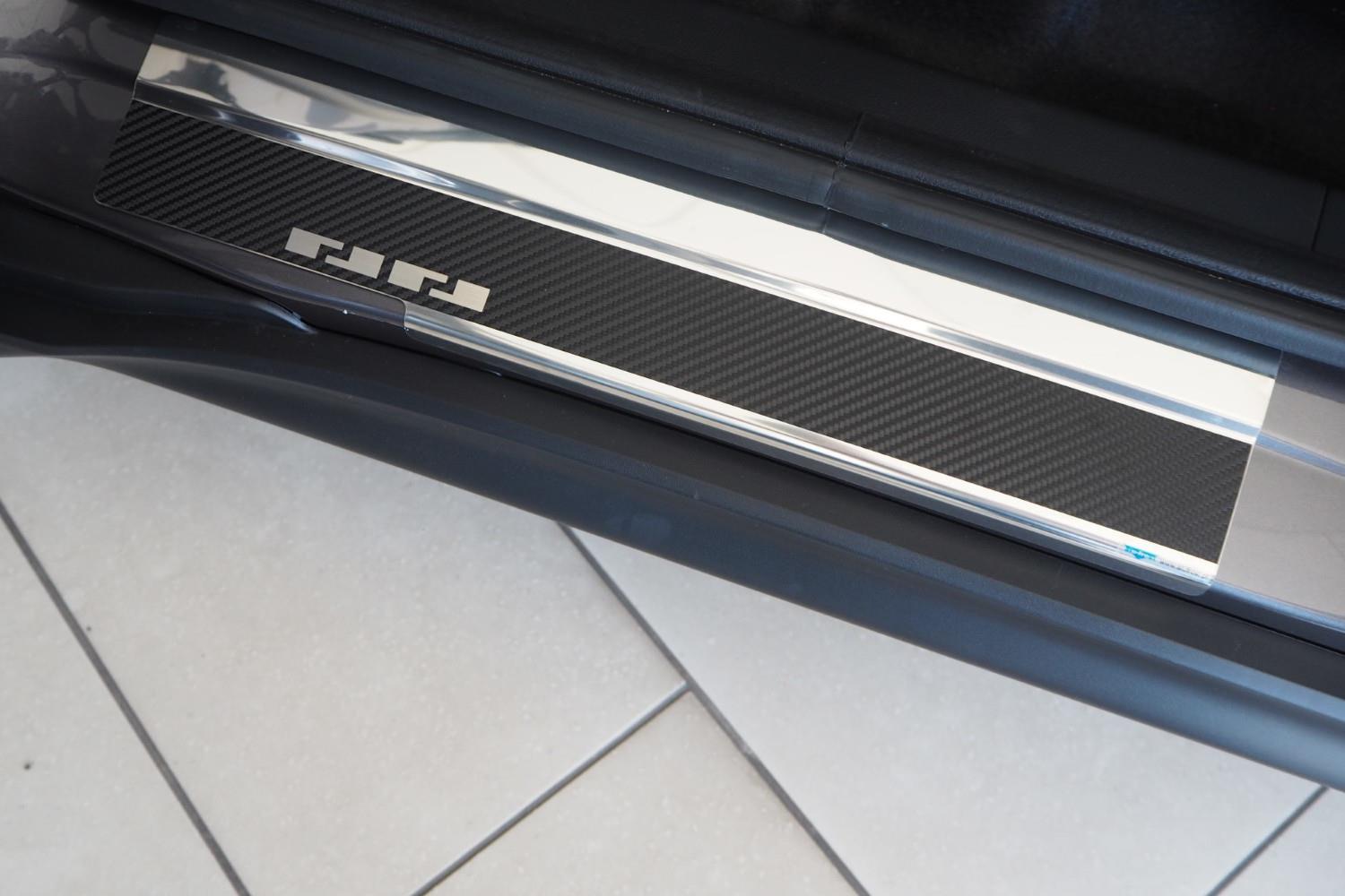 Seuils de portes Honda HR-V II 2015-2021 acier inox - feuille de carbone