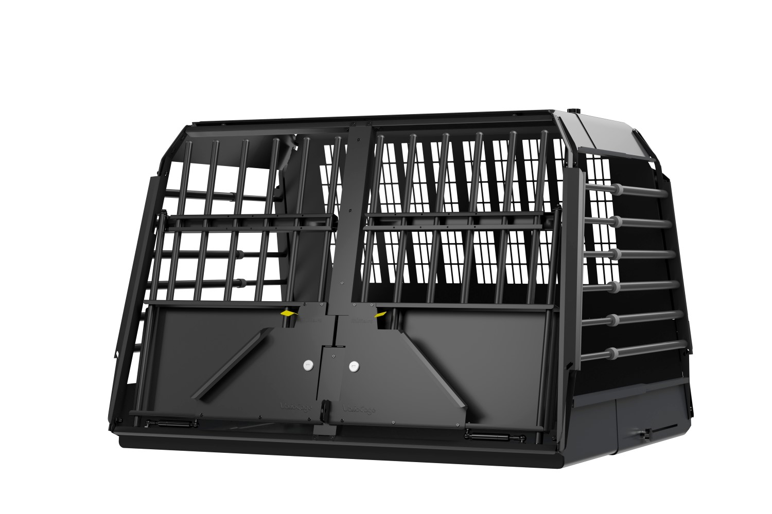 Jaula para perros apta para Dacia Dokker 2012-2021 Kleinmetall VarioCage Black Edition doble L+ Jaula para perros apta para Dacia Dokker 2012-2021 Kleinmetall VarioCage Black Edition doble L+