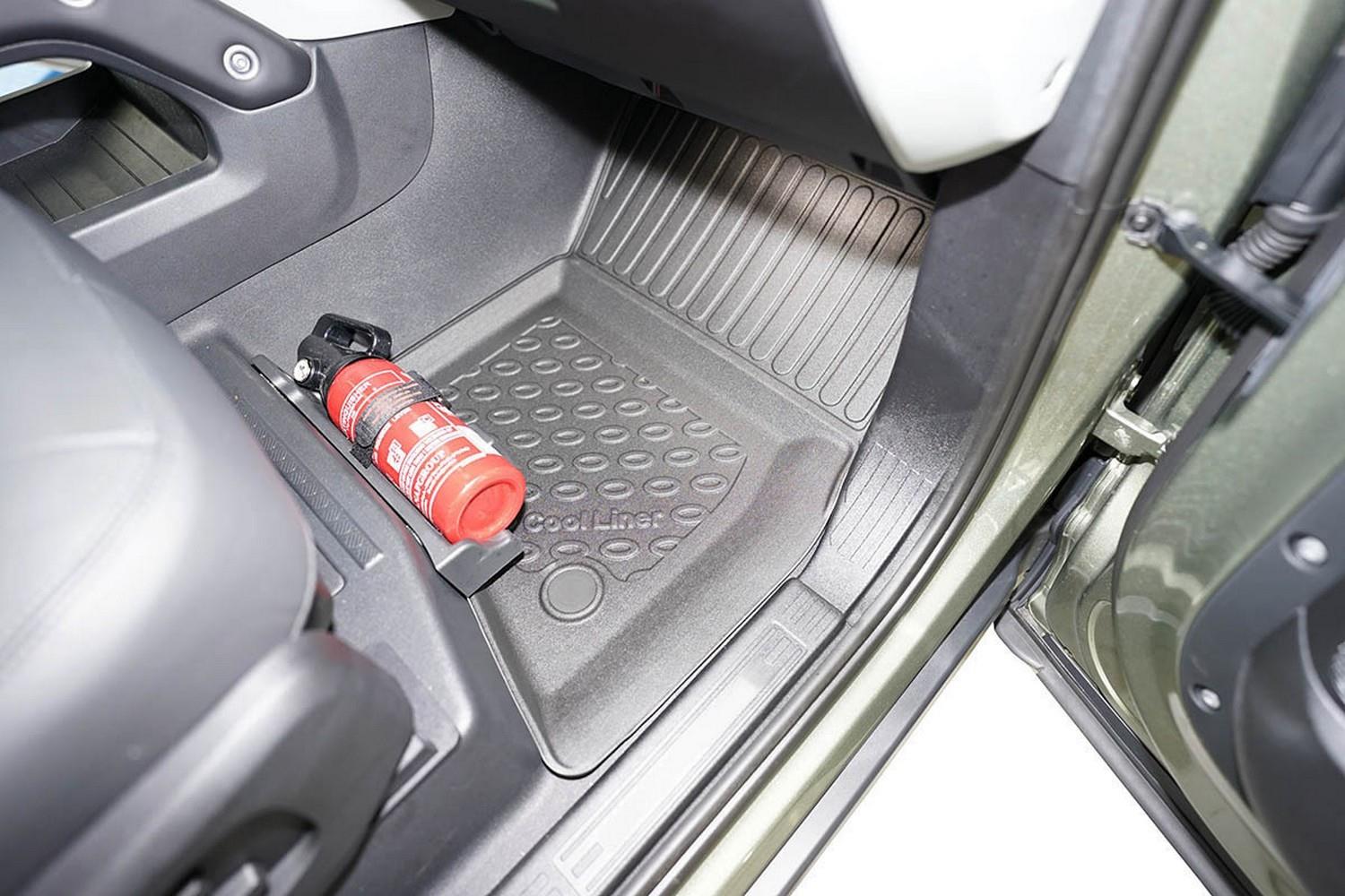 Auto Fussmatten Gummimatten kompatibel mit Land Rover Defender 110  2007-2020 - 3D Matte Schmutzfangmatte Wasserdicht Antirutschmatten Gummi  Passform