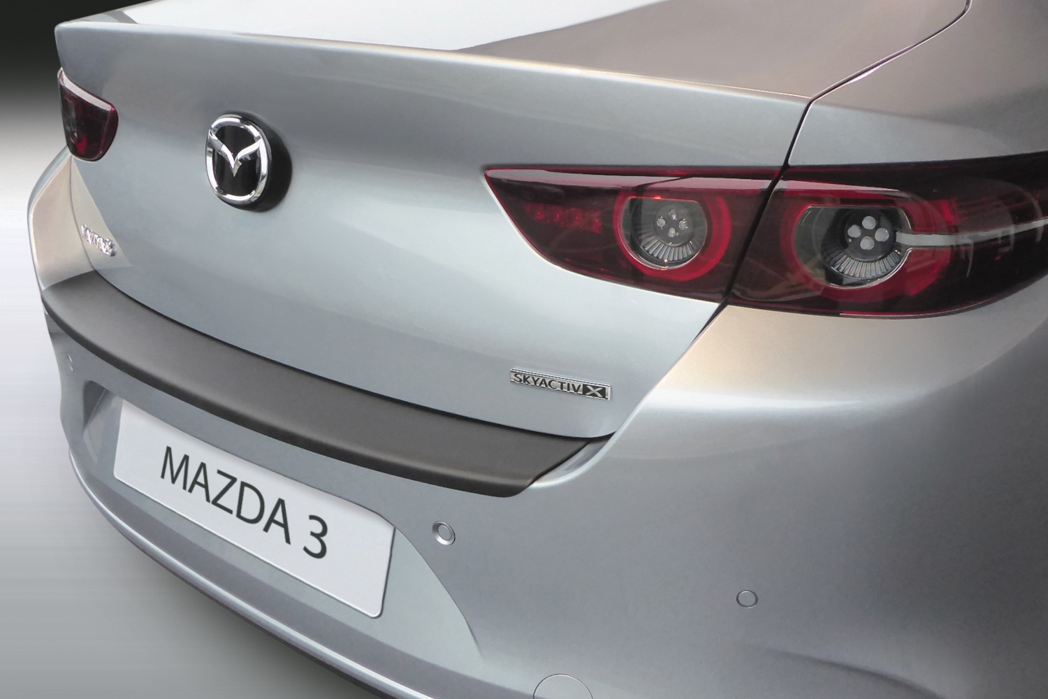 Protection de seuil de coffre convient à Mazda3 (BP) 2019-présent 4 portes tricorps ABS - noir mat