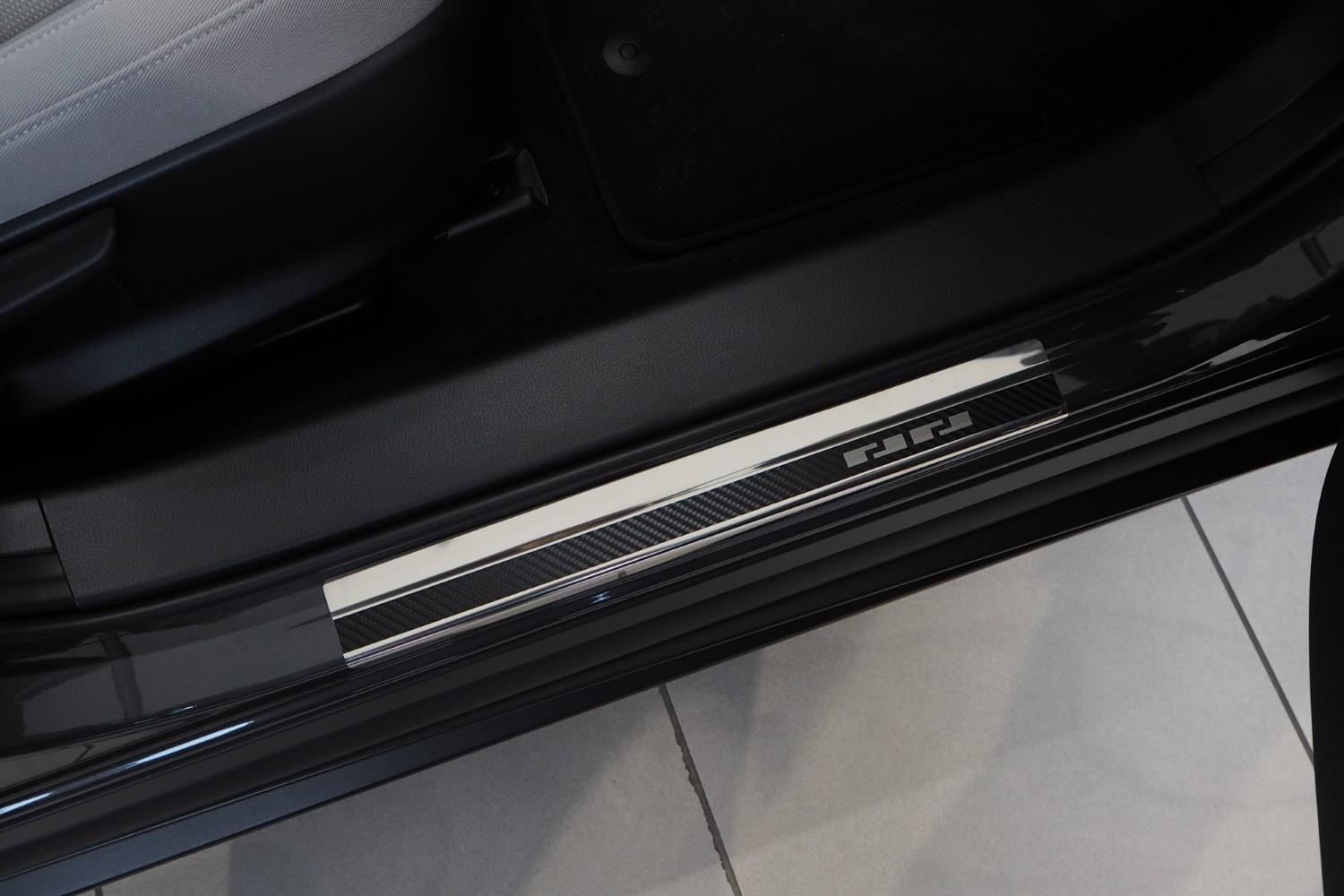 Door sill plates suitable for Mazda CX-30 (DM) 2019-present stainless steel - carbon foil