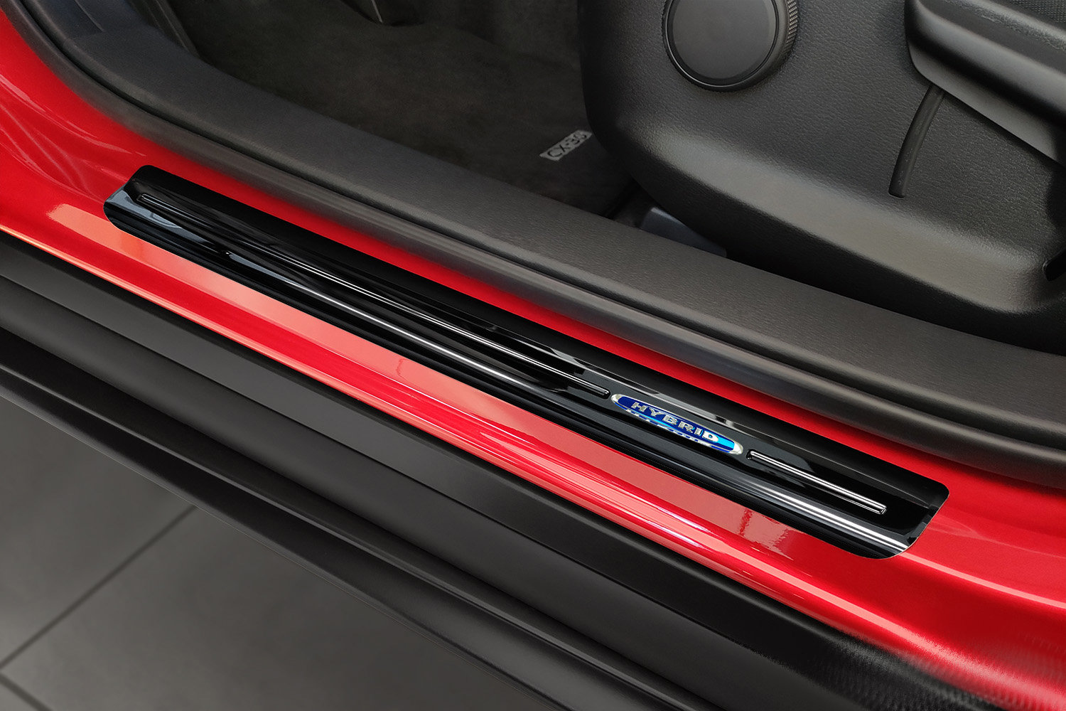 Seuils de portes Mazda CX-30 (DM) 2019-présent acier inox noir brillant 4 pièces