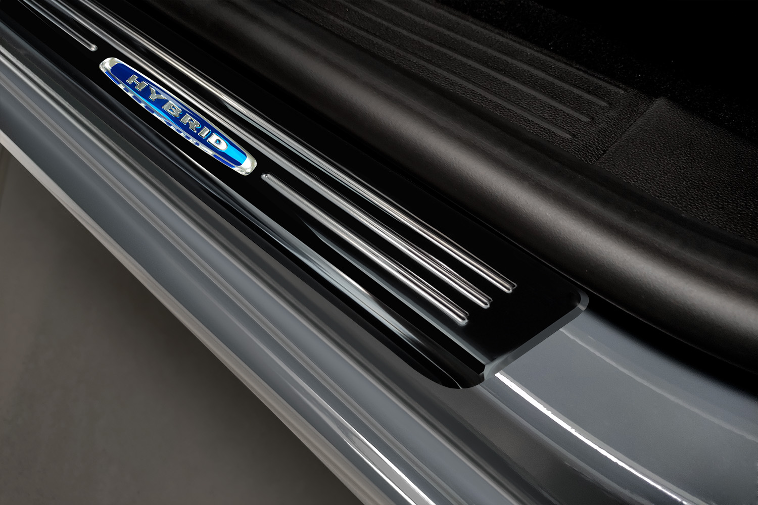 Door sill plates suitable for Mercedes-Benz Citan (W420) 2021-present stainless steel high gloss black 4 pieces
