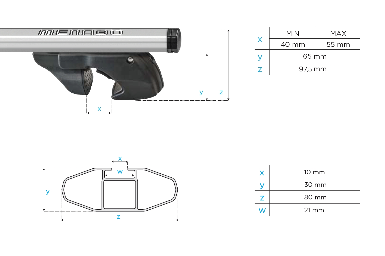 Menabo Jackson roof bars set black - Dachträger / Relingträger Satz Schwarz - dakdragers set zwart - jeu de barres de toit noir (5) Menabo Jackson roof bars set black - Dachträger / Relingträger Satz Schwarz - dakdragers set zwart - jeu de barres de toit noir (5)