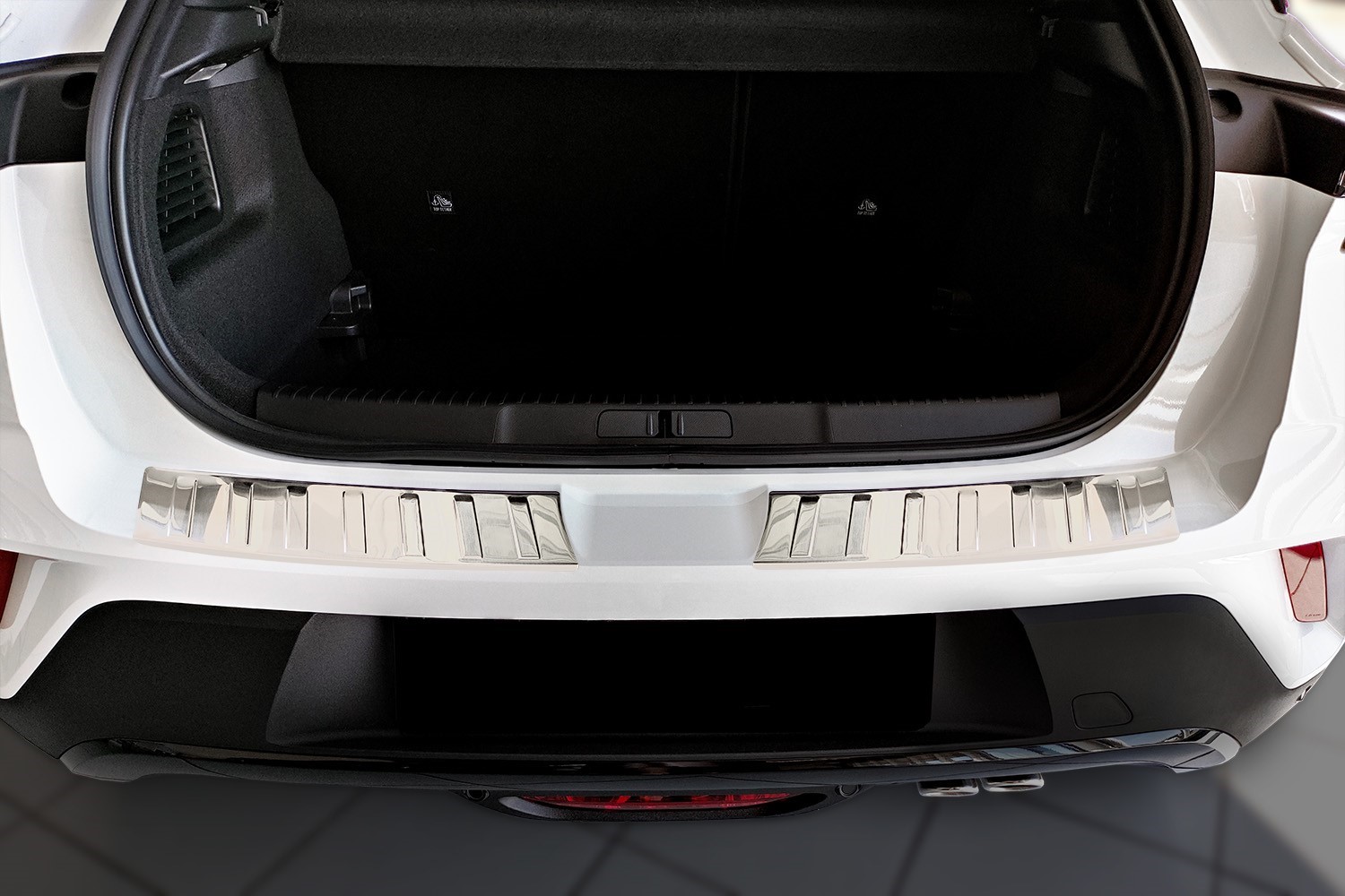 Protection de seuil de coffre convient à Opel Mokka B 2020-présent acier inox brossé