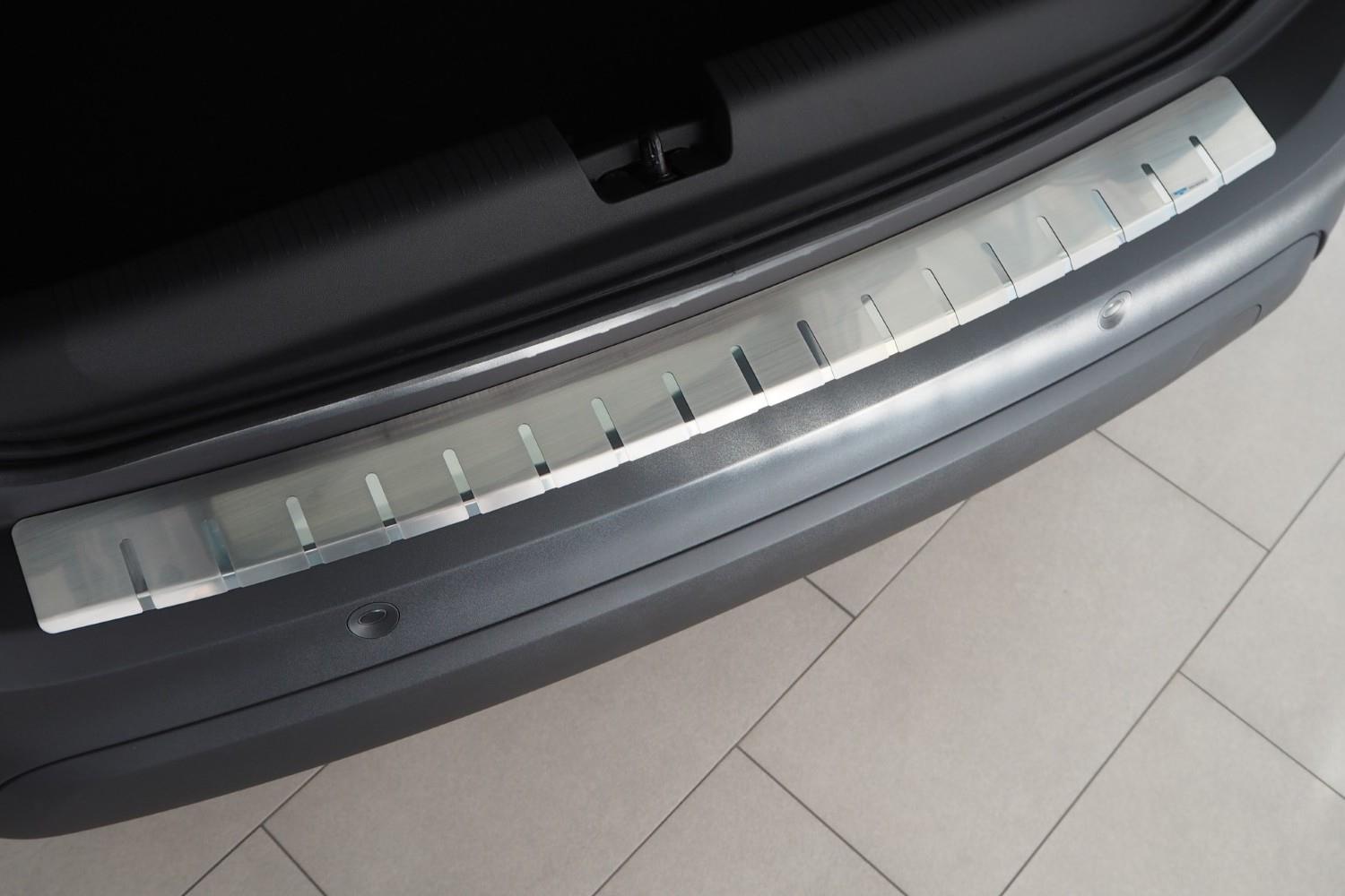 Rear bumper protector suitable for Opel Crossland X 2017-present stainless steel brushed
