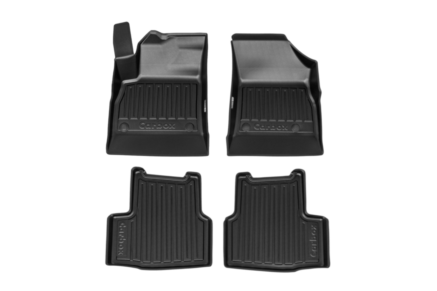 Car mats suitable for Opel Astra K 2015-2021 5-door hatchback Carbox Floor PE rubber - front + rear set