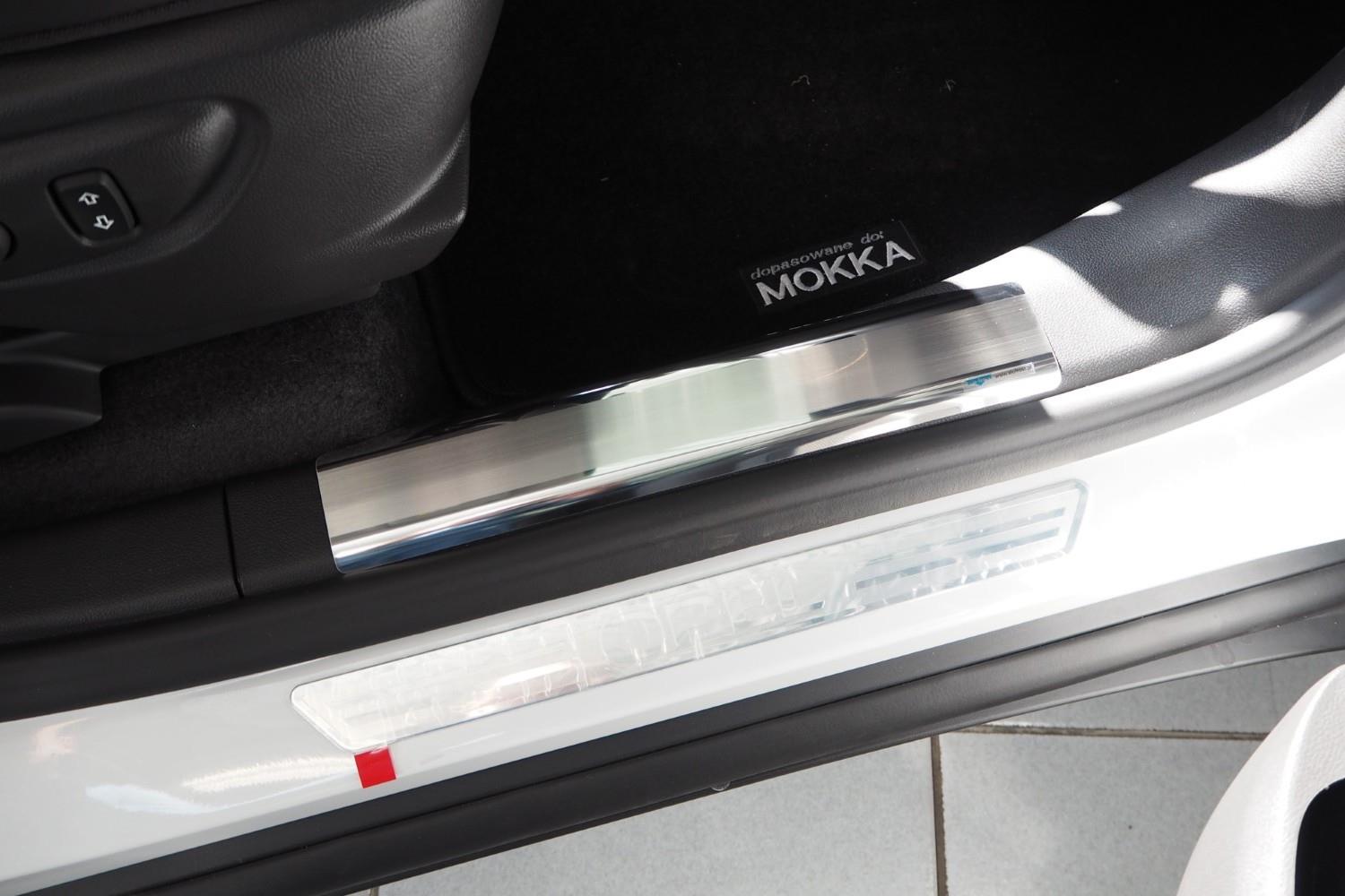 Seuils de portes intérieure convient à Opel Mokka X 2016-2019 acier inox brossé