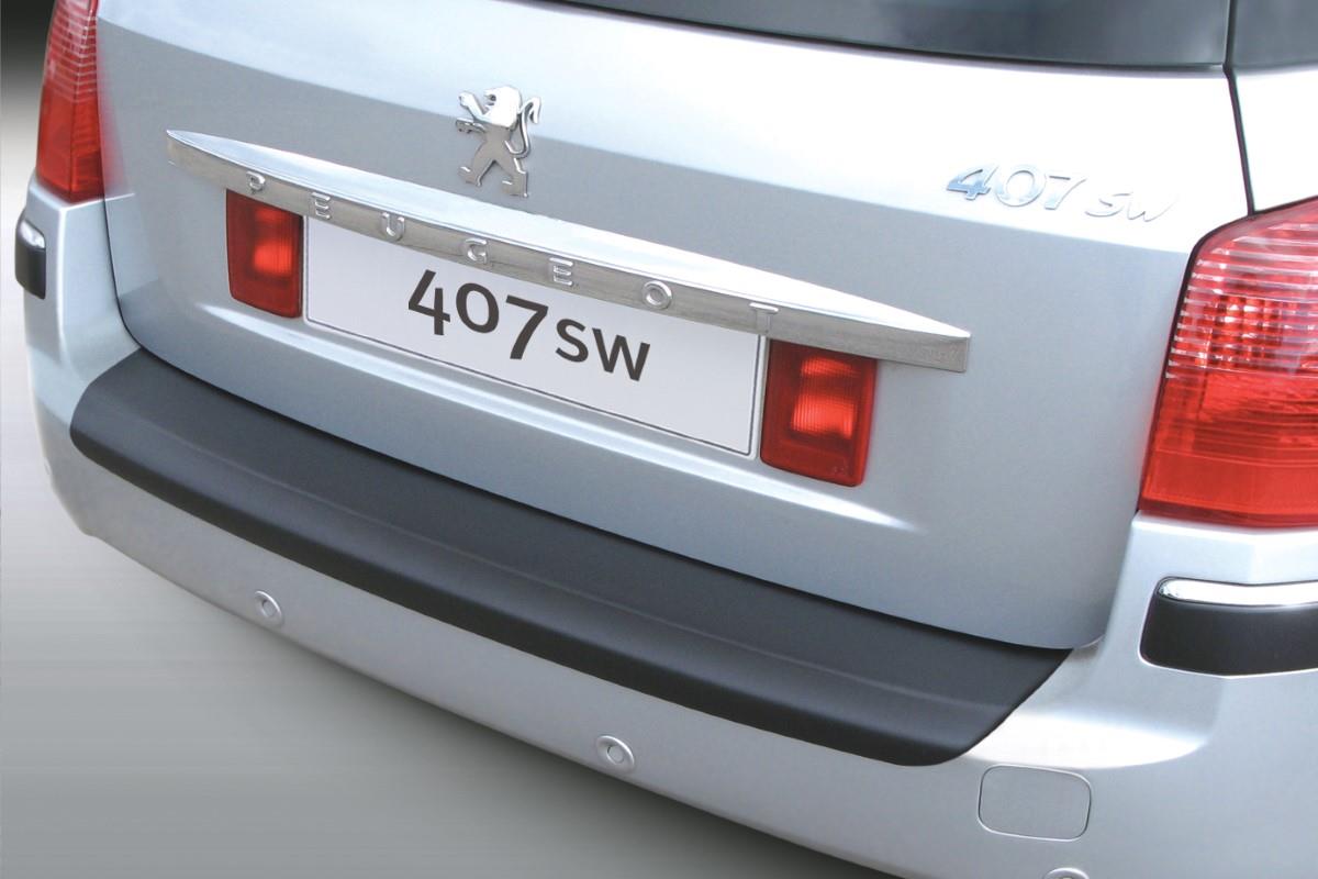 Rear bumper protector suitable for Peugeot 407 SW 2004-2009 wagon ABS - matt black