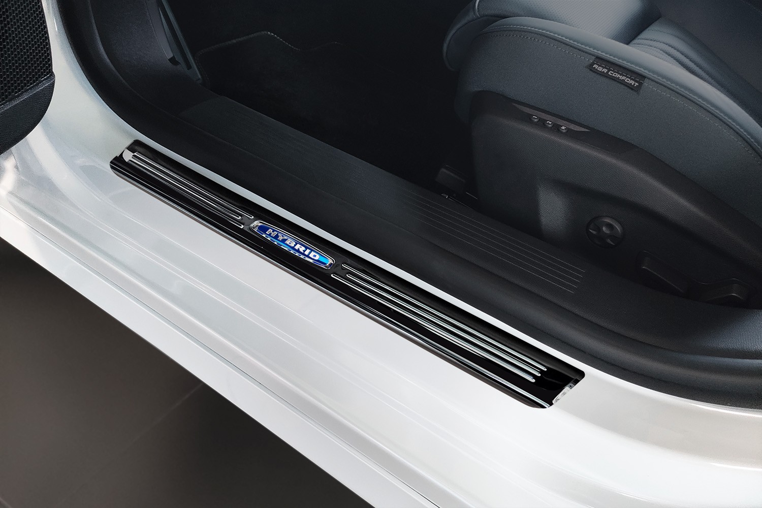 Seuils de portes Peugeot 308 III 2021-présent 5 portes bicorps acier inox noir brillant 4 pièces