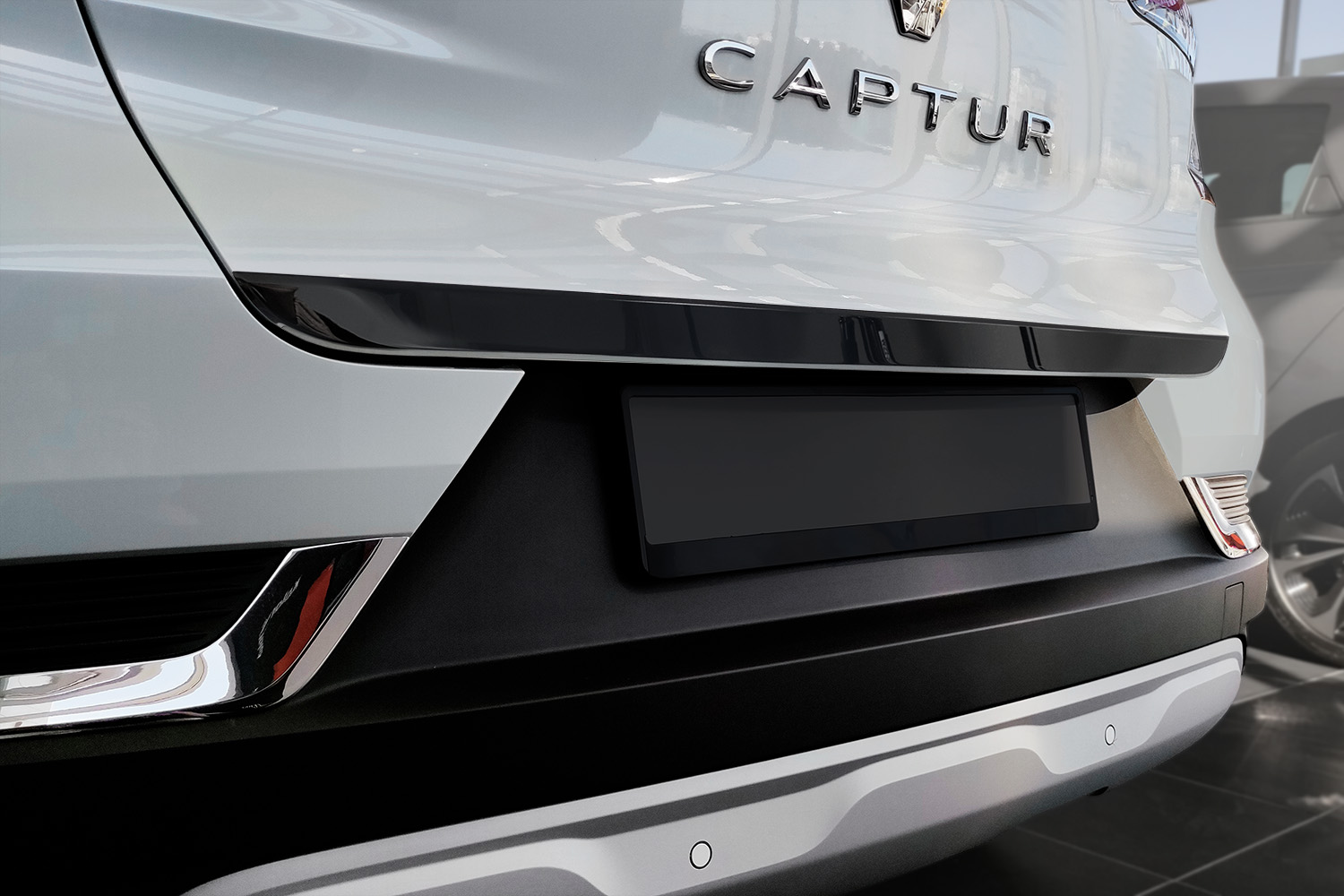 Heckklappenzierleiste passend für Renault Captur II 2019-heute Edelstahl hochglanz schwarz