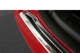 Tesla Model S 2012- 5-door hatchback rear bumper protector stainless steel high gloss - carbon