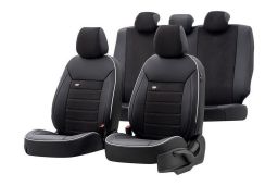 Seat covers universal Premium Black + White edging (1)