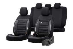 Seat covers universal Prestige Black - Anthracite + White edging (1)