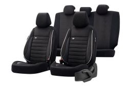 Seat covers universal Royal Black + White edging (1)
