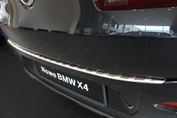 BMW X4 (G02) 2018-> rear bumper protector stainless steel / Ladekantenschutz Edelstahl / achter bumperbeschermer RVS / protection de seuil de coffre acier inox (BMW4X4BP)