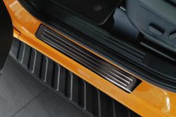 Door sill plates Ford Ranger IV 2022->   stainless steel anthracite 4 pieces (FOR1RAEG) (1)