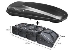 Roof box Hapro Zenith 6.6 Anthracite with Car-Bags.com bag set (HAP32575-BB1) (1)