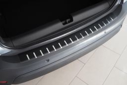 Rear bumper protector Opel Crossland X 2017-present stainless steel - carbon foil (OPE2CRBA) (1)