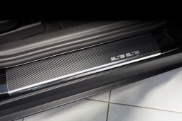 Door sill plates Opel Crossland X 2017-present stainless steel - carbon foil (OPE2CREA) (1)