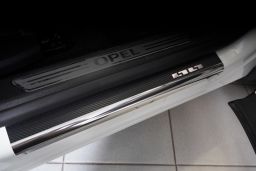 Door sill plates Opel Grandland X 2017-present stainless steel - carbon foil (OPE2GREA) (1)