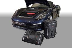 Ensemble de bagages pour Porsche Boxster 981 sur mesure en toile noir -  Trolley et sac de voyage