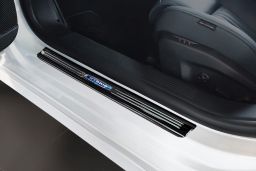 Door sill plates Peugeot 308 III 2021-> 5-door hatchback stainless steel high gloss black 4 pieces (PEU538EG) (1)