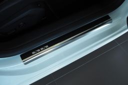 Door sill plates Peugeot 508 II SW 2019-present wagon stainless steel - carbon foil (PEU858EA) (1)