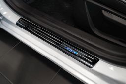 Door sill plates Renault Clio V 2019-> 5-door hatchback stainless steel high gloss black 2 pieces (REN2CLEG) (1)