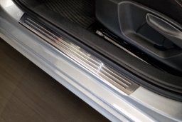 Door sill plates suitable for Skoda Kamiq (NW4) 2019->   stainless steel brushed 4 pieces (SKO2KMEG) (1)